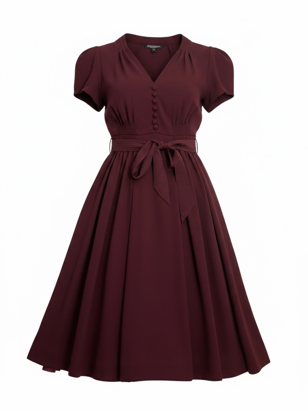 Vintage Betsey Johnson Burgundy Maxi Dress Puff Sleeve Romantic Y2K